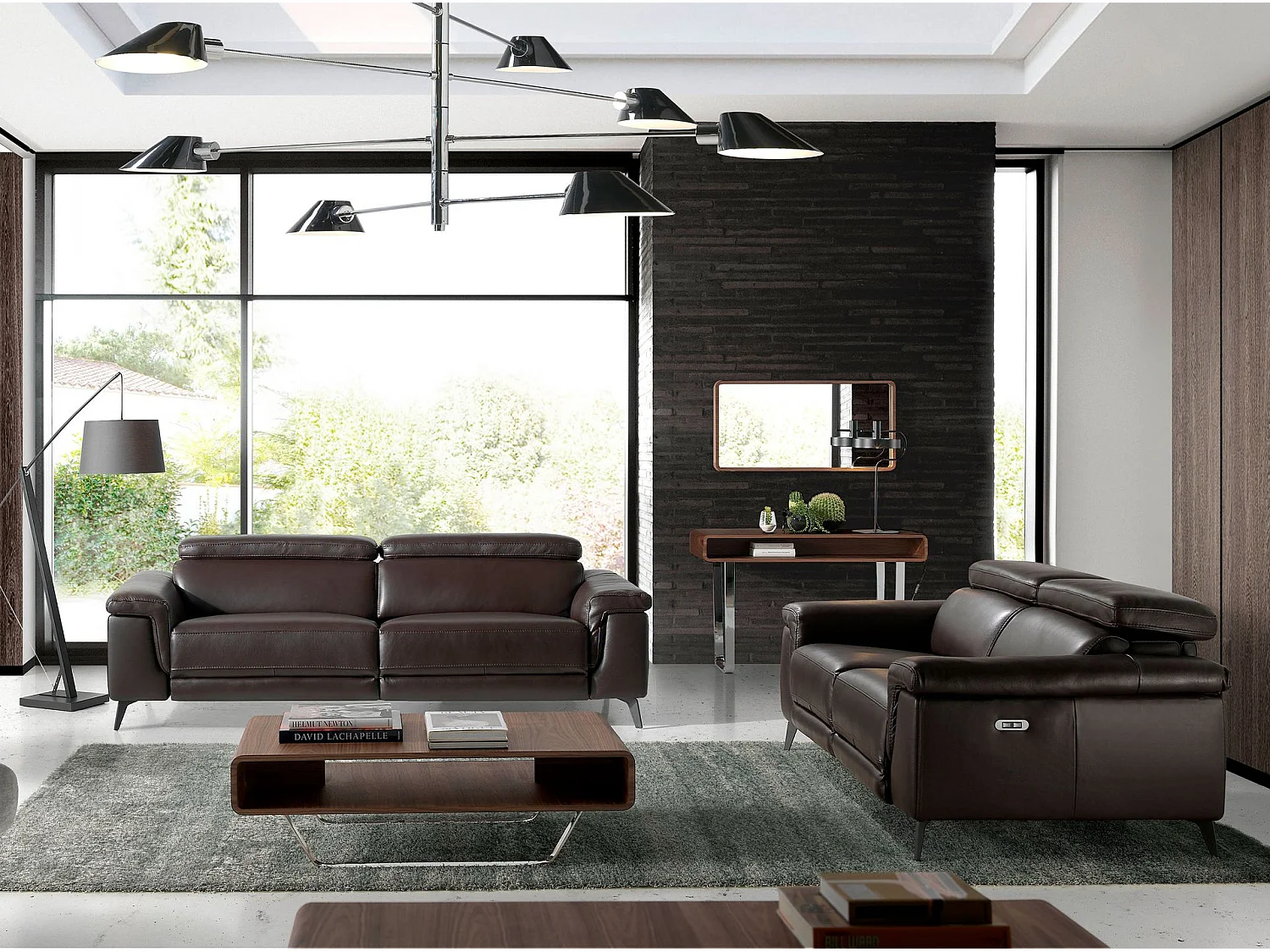 Divano relax a 2 posti in pelle marrone cioccolato 6050 ANGEL CERDA