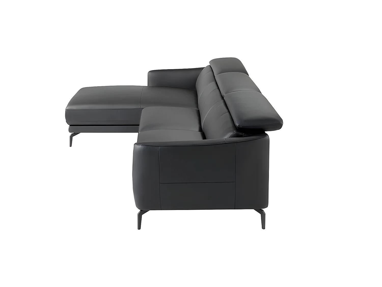 Chaiselongue-Sofa schwarzem Rindsleder 6040 ANGEL CERDA