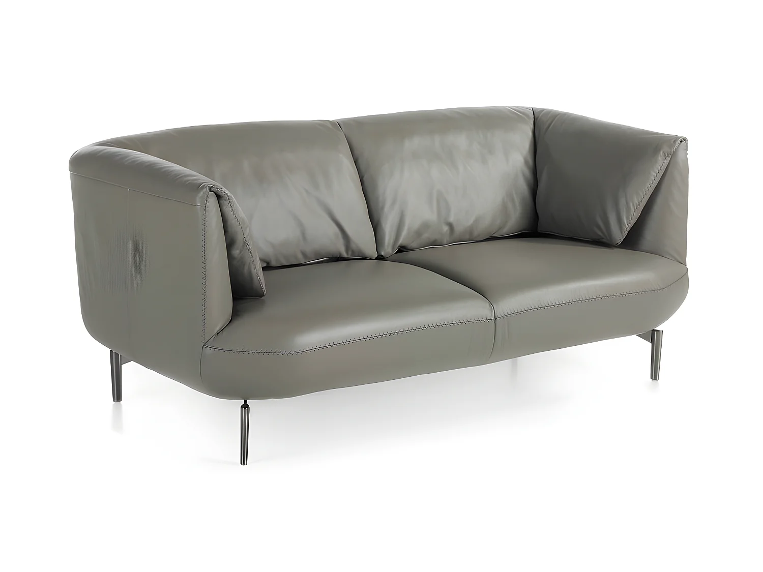 Canapé 2 places en cuir gris 6036 ANGEL CERDA