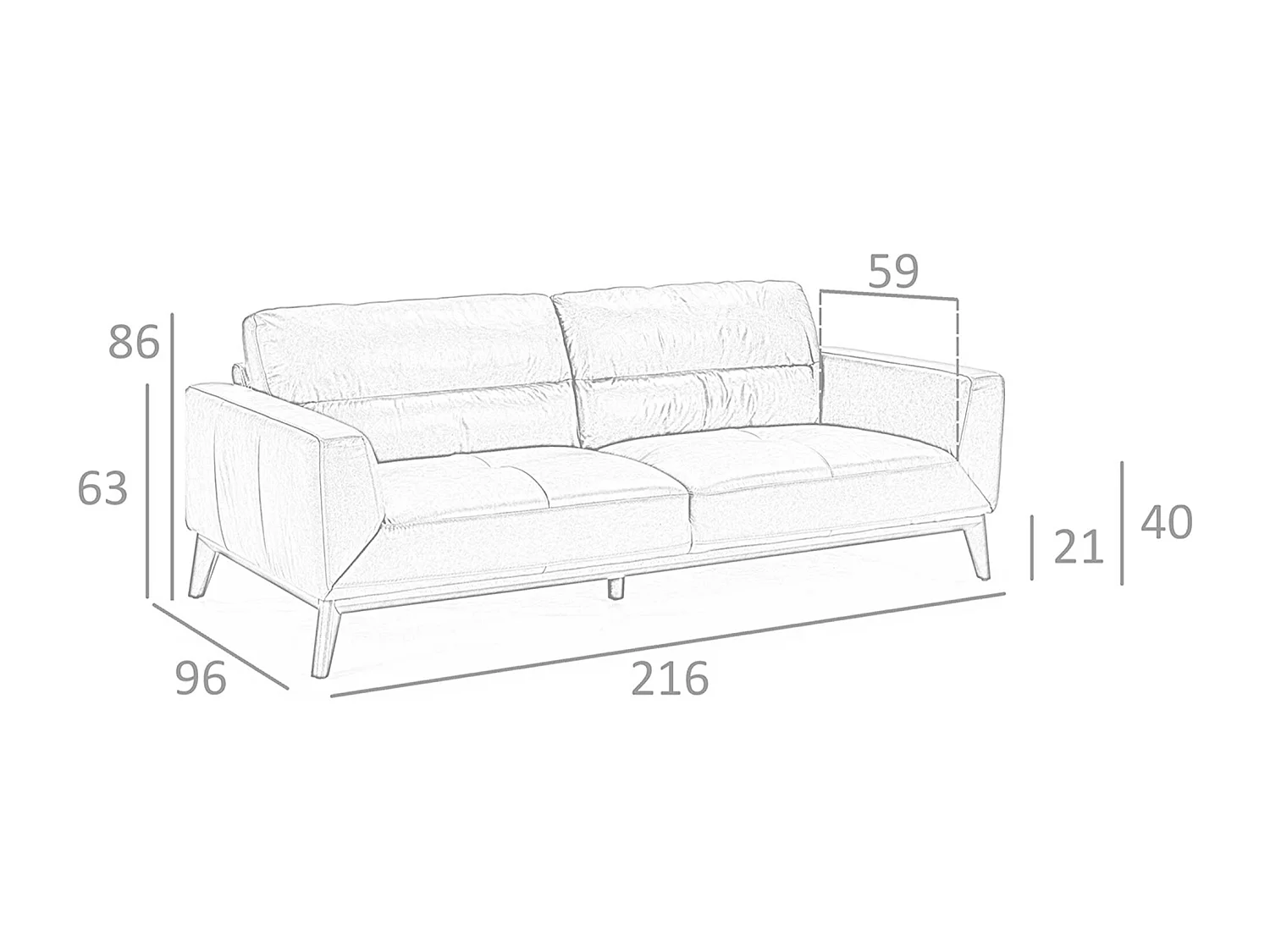 Canapé 3 places en cuir marron 6047 ANGEL CERDA