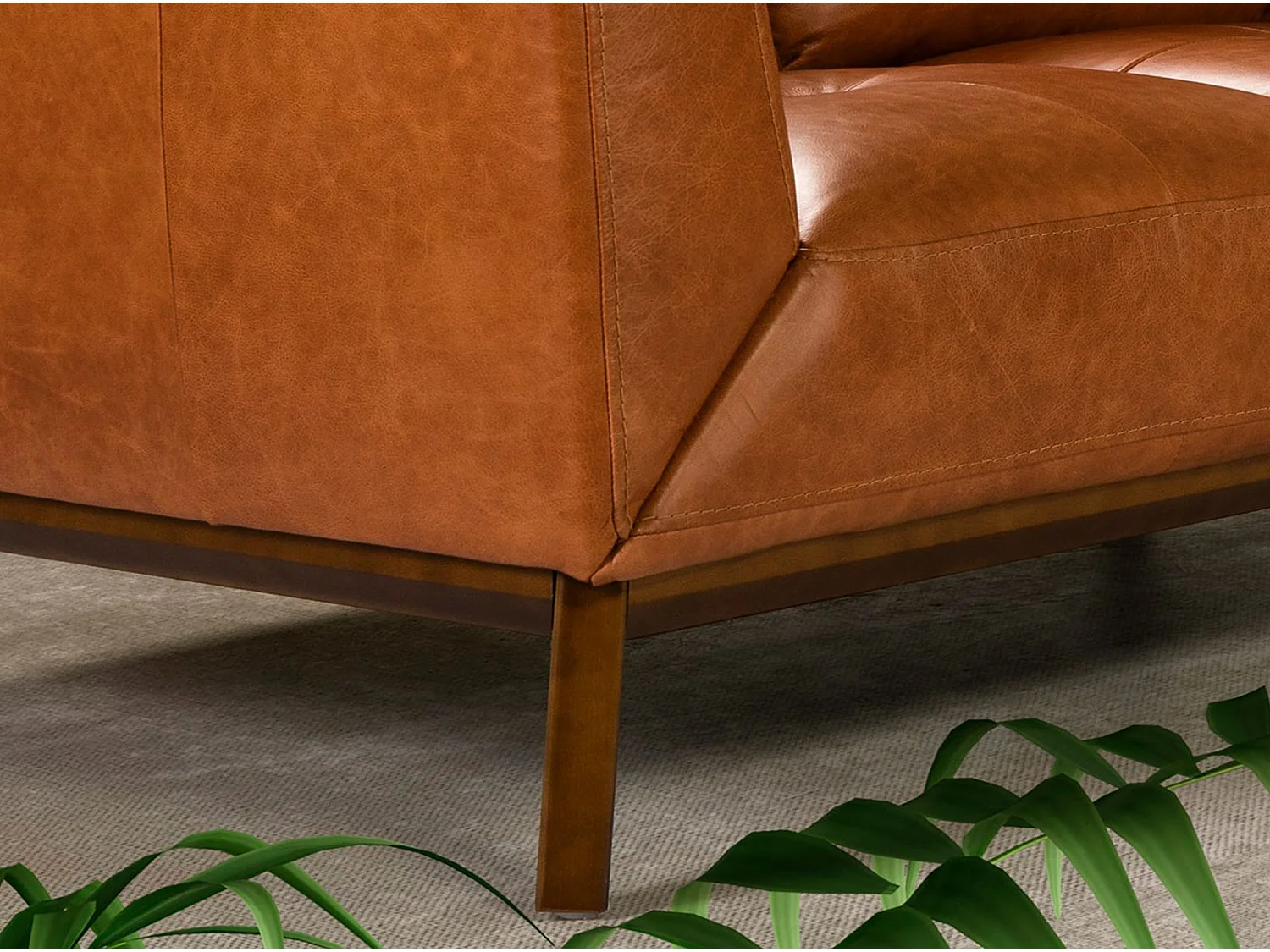 Divano a 3 posti in pelle marrone 6047 ANGEL CERDA