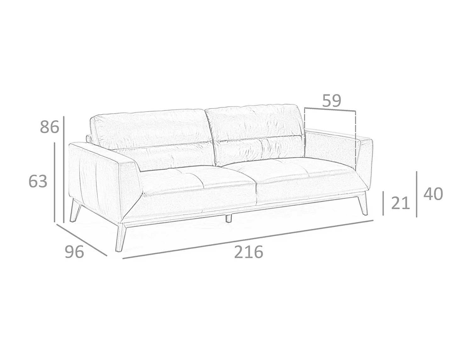 Divano a 3 posti in pelle marrone 6047 ANGEL CERDA