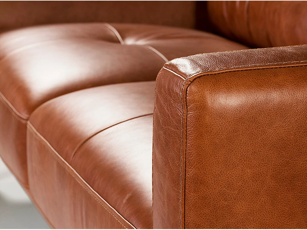 Divano a 3 posti in pelle marrone 6047 ANGEL CERDA