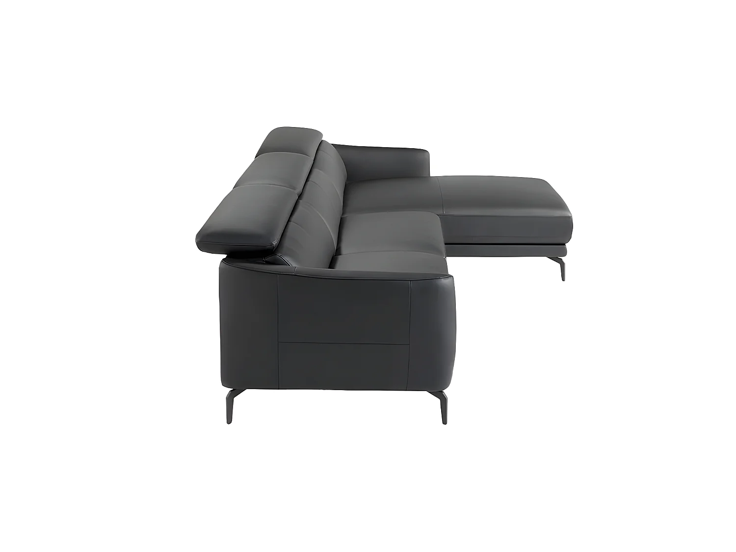 Chaiselongue-Sofa schwarzem Rindsleder  6041 ANGEL CERDA