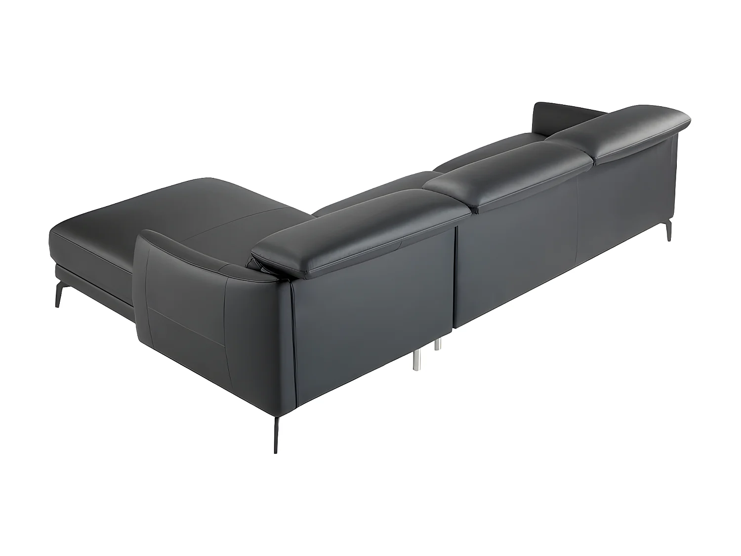Chaiselongue-Sofa schwarzem Rindsleder  6041 ANGEL CERDA