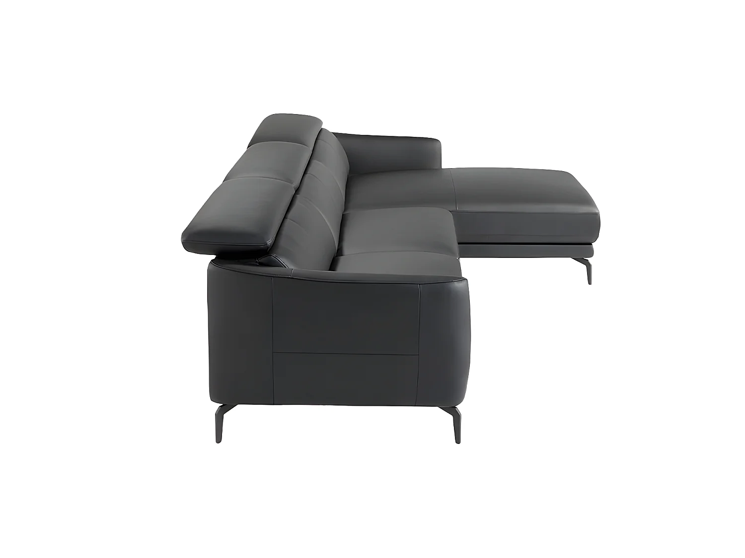 Canapé d'angle droite en cuir noir 6041 ANGEL CERDA