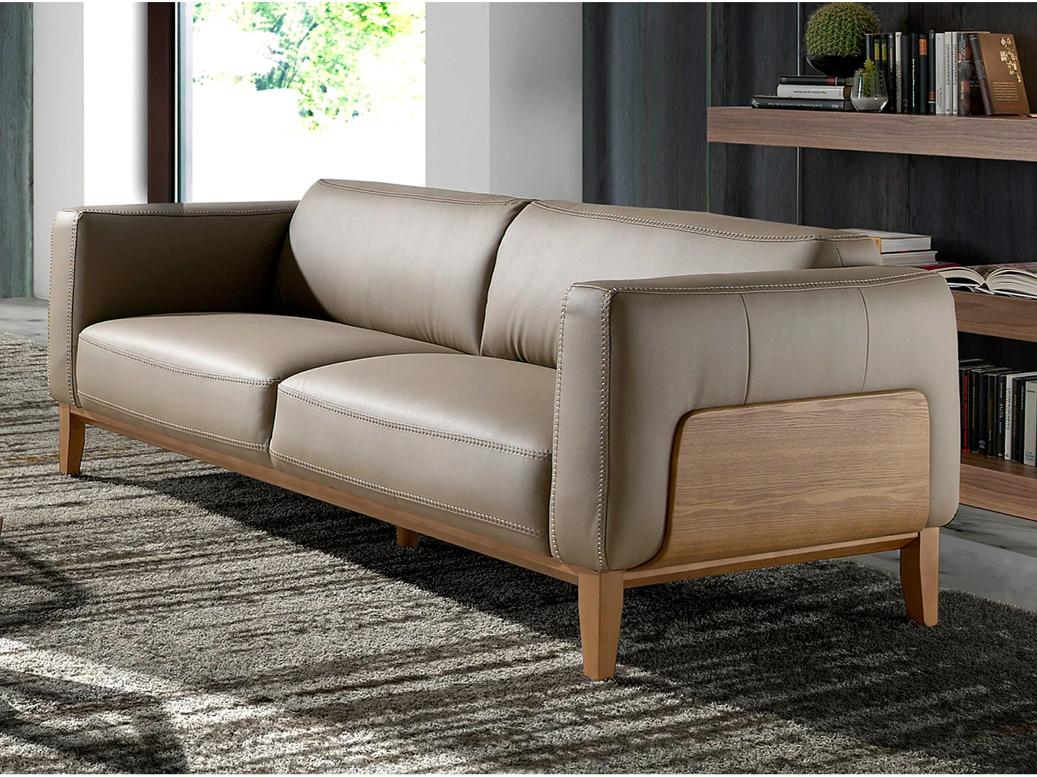 Canapé 3 places et bois de noyer 6029 ANGEL CERDA