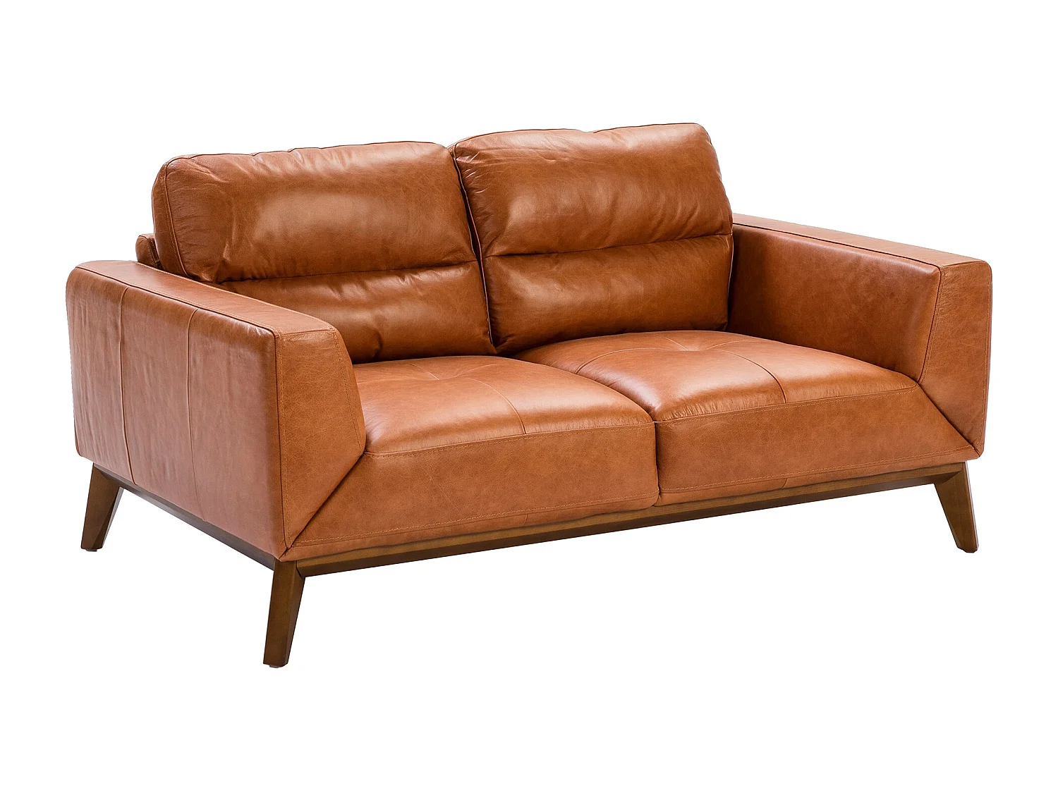 Canapé 2 places en cuir et pieds en bois 6046 ANGEL CERDA