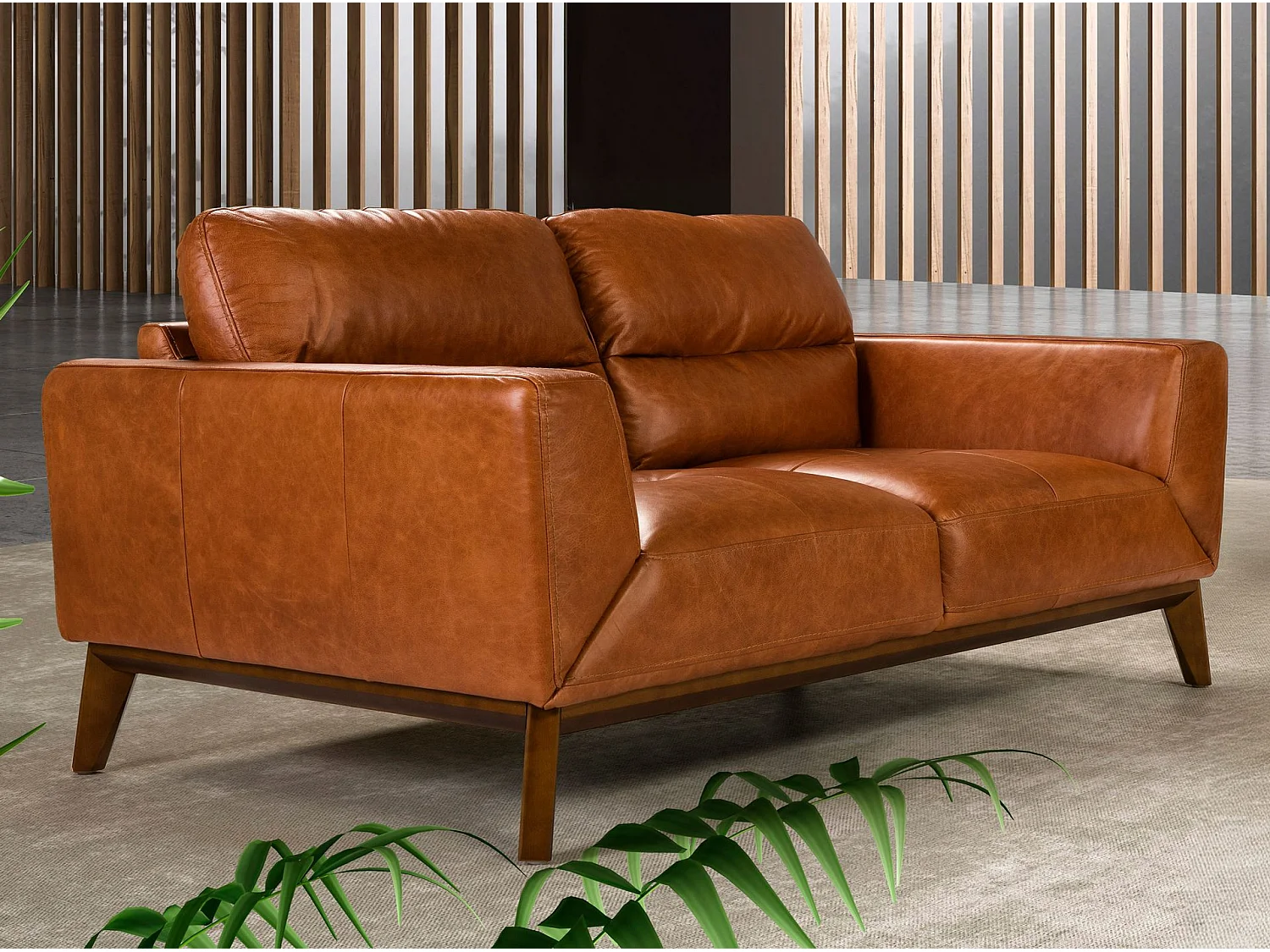 2-zitsbank in bruin leer 6046 ANGEL CERDA