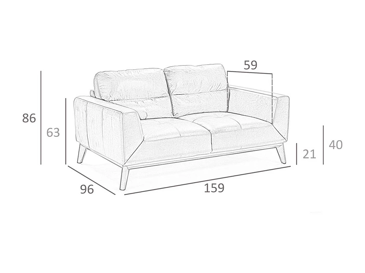 2-zitsbank in bruin leer 6046 ANGEL CERDA