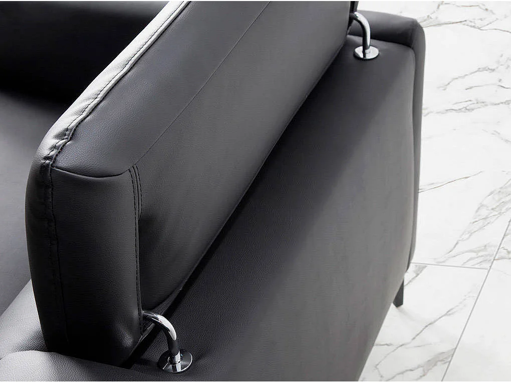 Sitzer Sofa aus schwarzem Rindsleder  6059 ANGEL CERDA