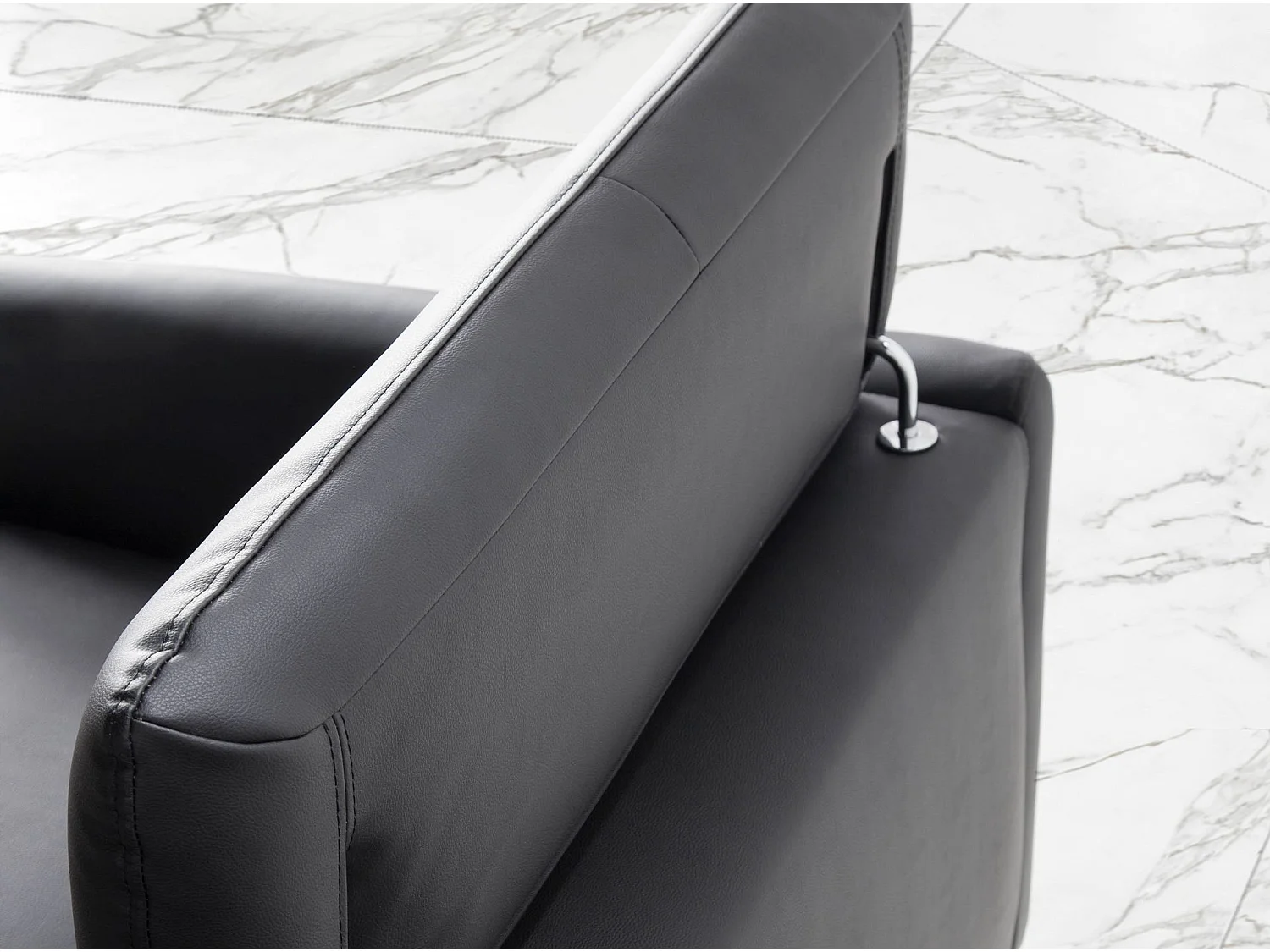 Canapé 3 places en cuir noir 6059 ANGEL CERDA