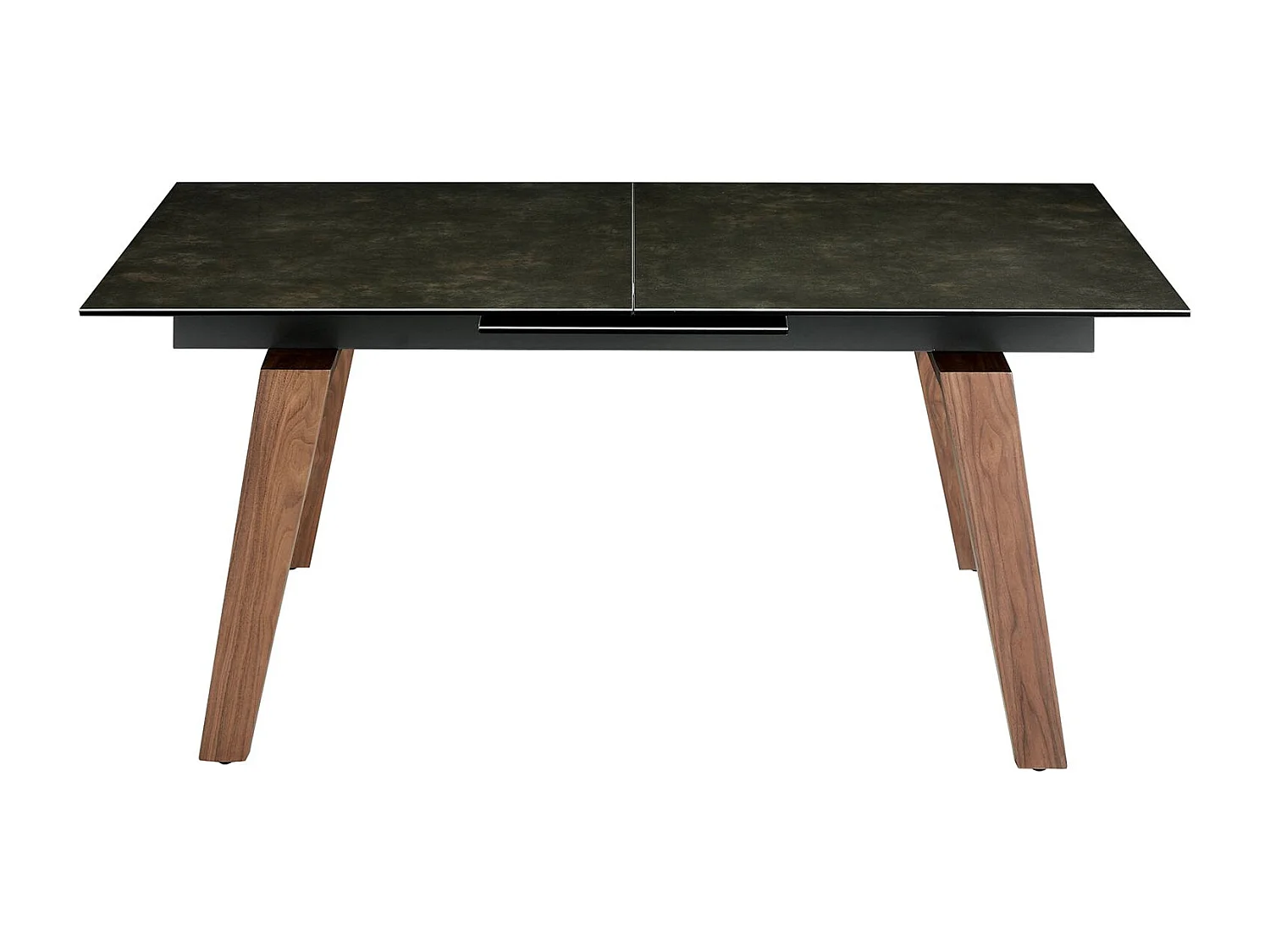 Table à manger à rallonge rectangulaire marbre porcelaine et noyer 1026 ANGEL CERDA