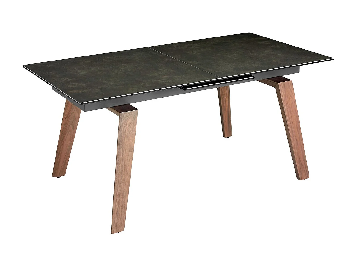 Table à manger à rallonge rectangulaire marbre porcelaine et noyer 1026 ANGEL CERDA