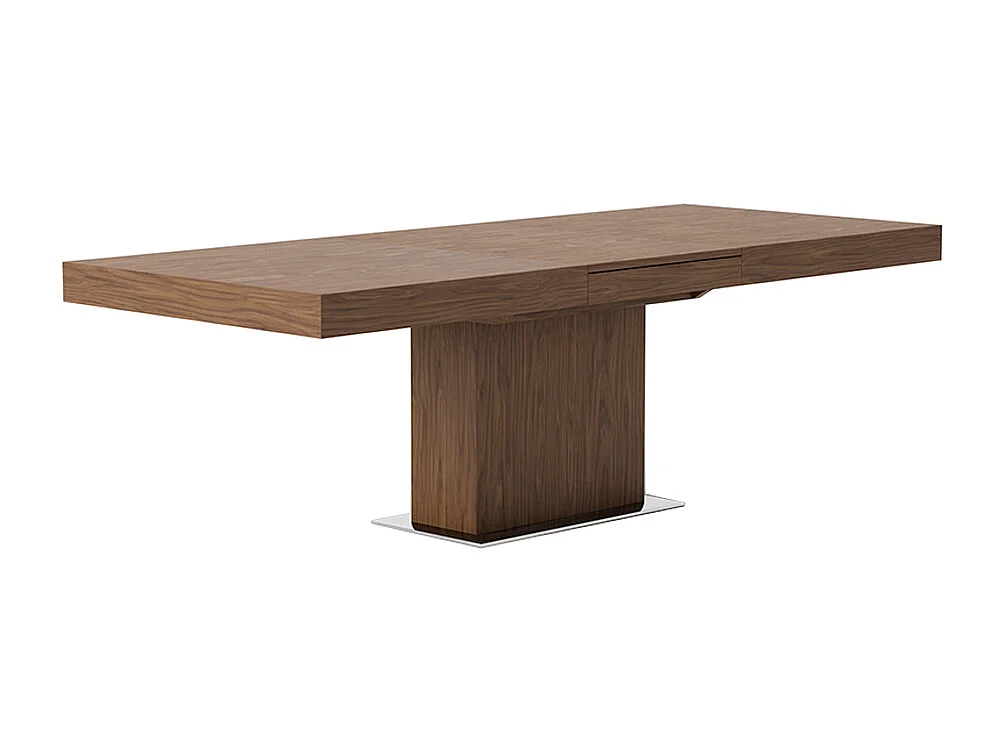 Mesa de jantar extensível em madeira folheada a nogueira  1015