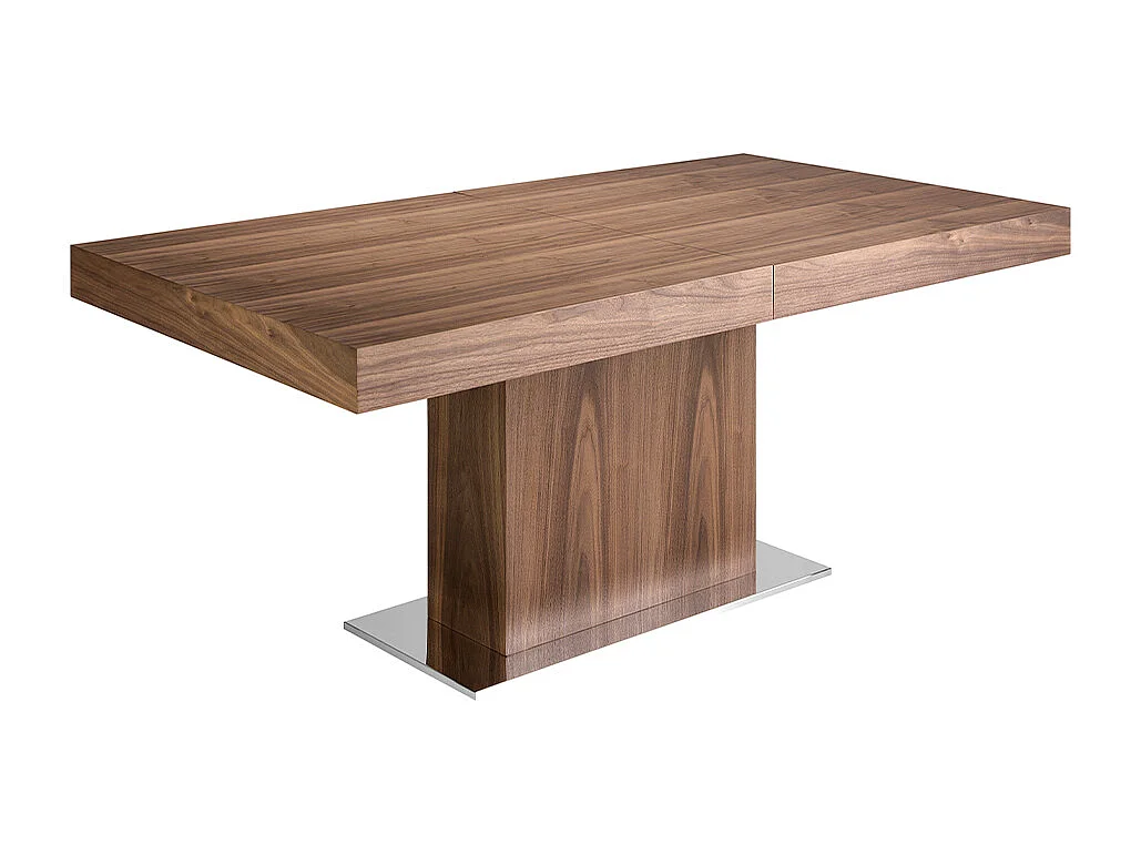 Mesa de jantar extensível em madeira folheada a nogueira  1015