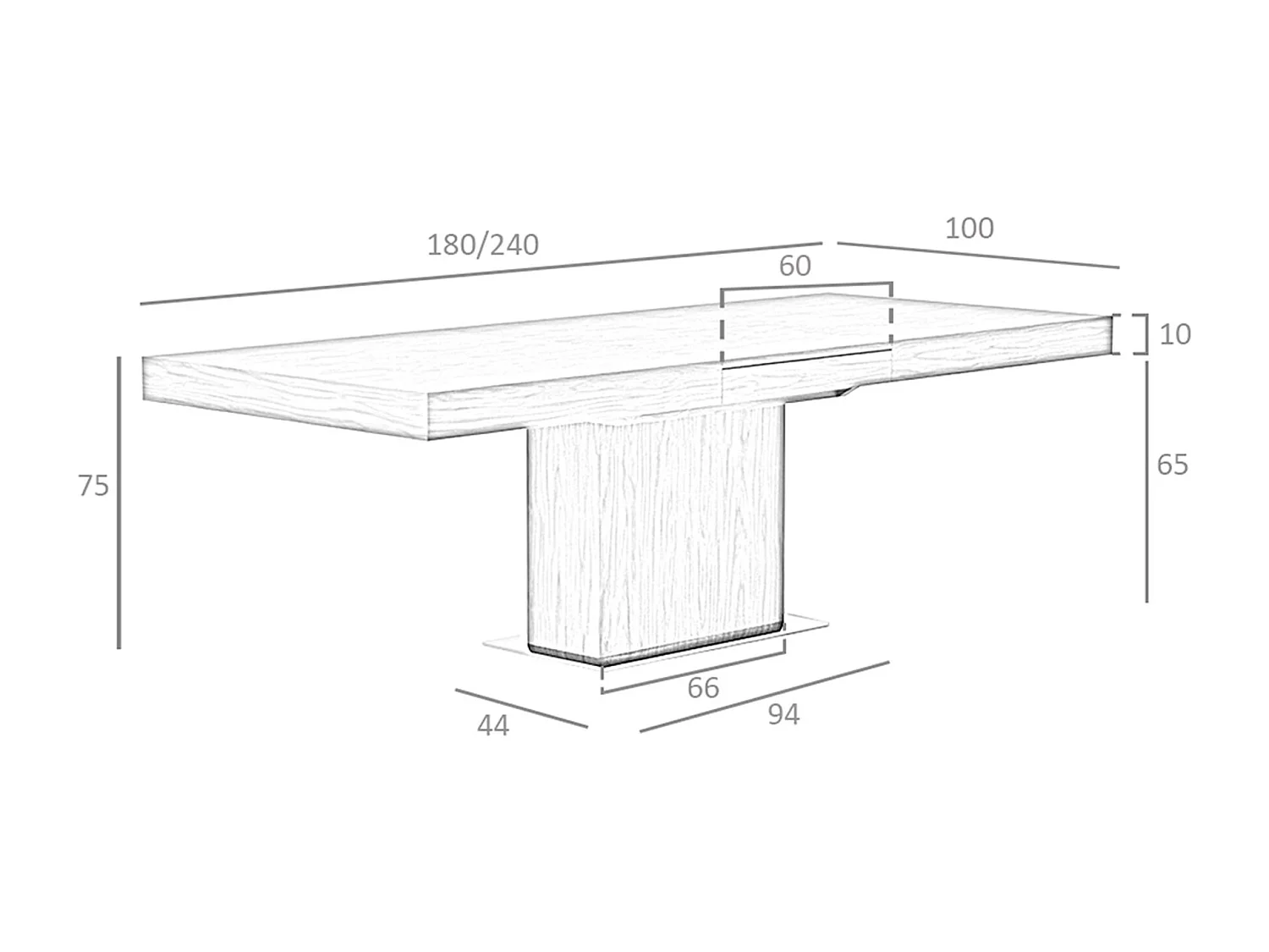 Table à manger à rallonge rectangulaire noyer 1015 ANGEL CERDA