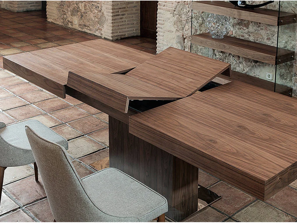 Table à manger à rallonge rectangulaire noyer 1015 ANGEL CERDA