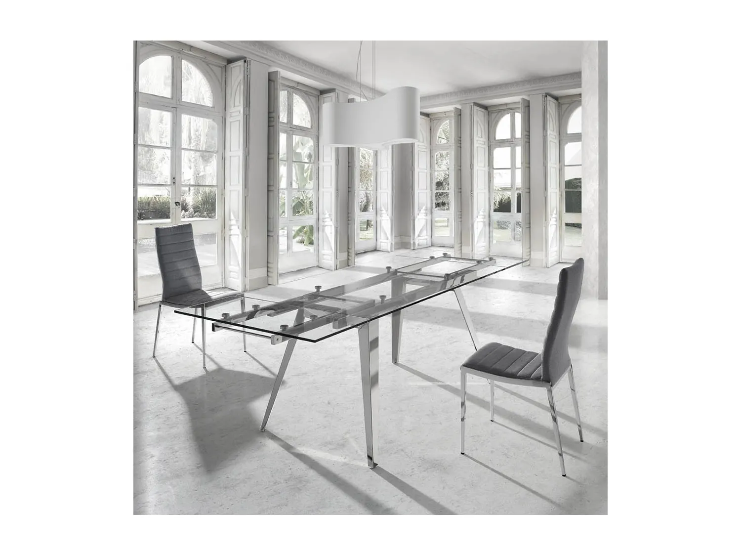 Table manger extensible en verre trempé 1005 ANGEL CERDA