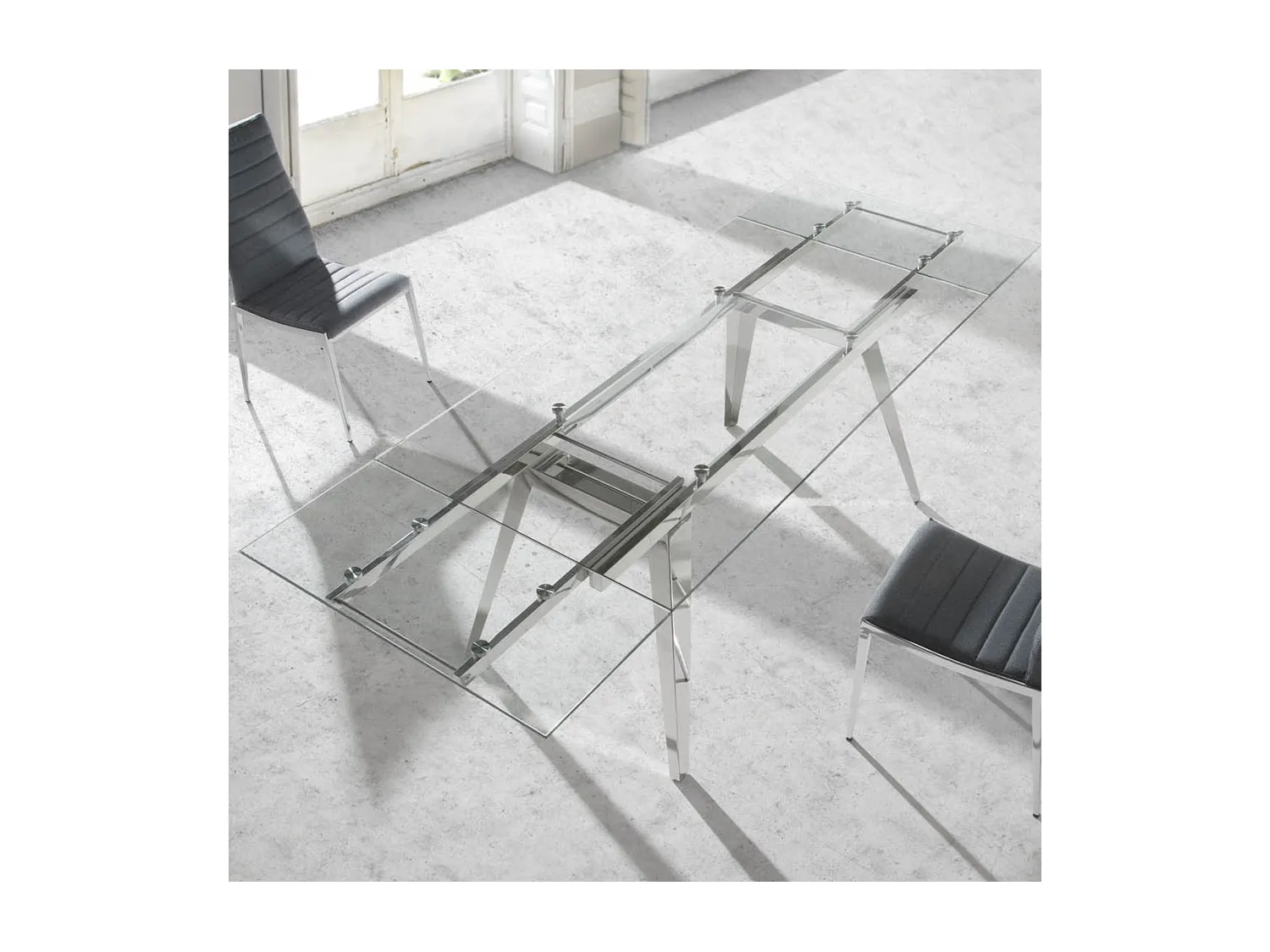 Table manger extensible en verre trempé 1005 ANGEL CERDA