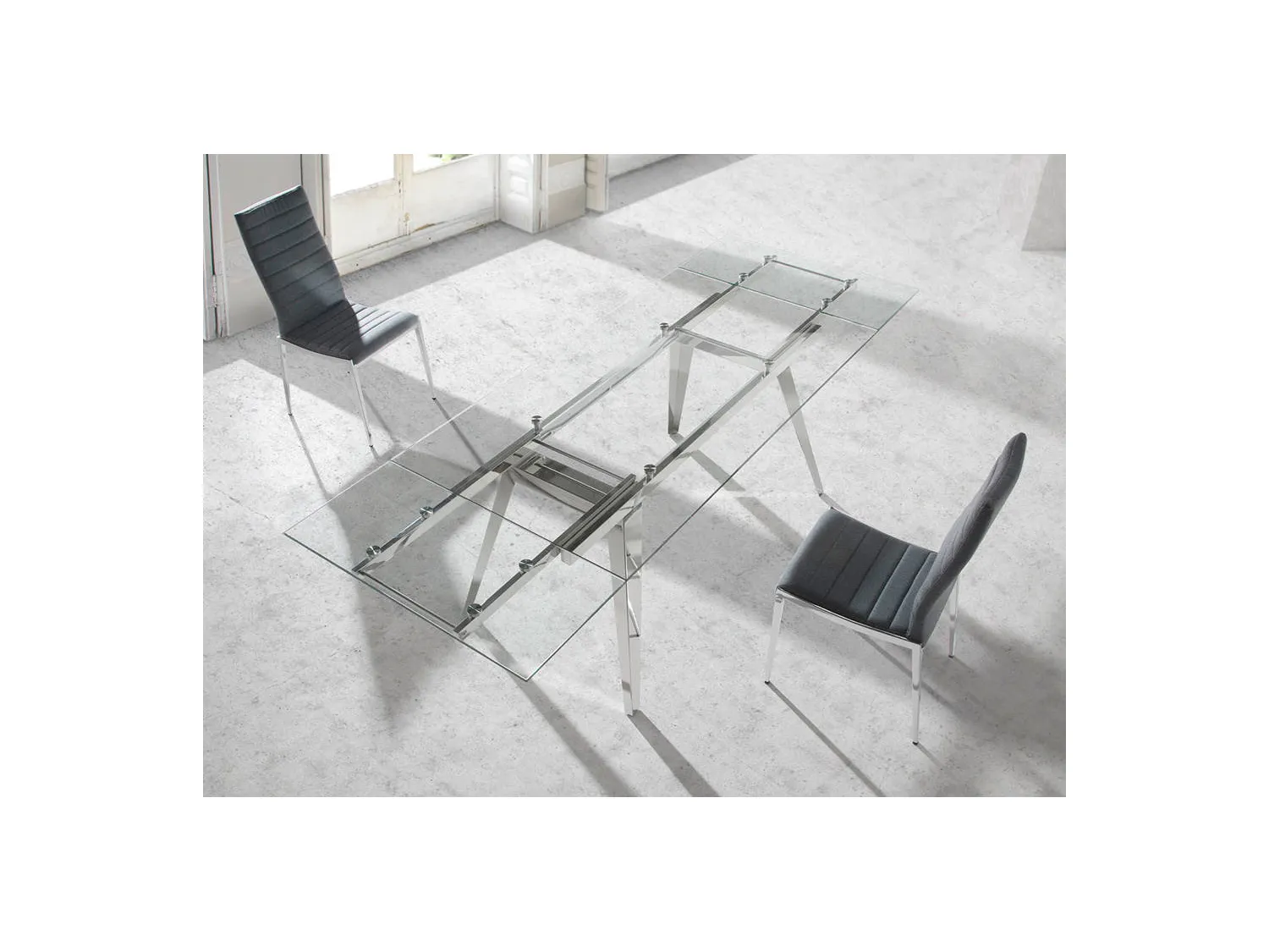 Table manger extensible en verre trempé 1005 ANGEL CERDA