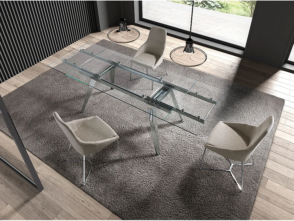 Table manger extensible en verre trempé 1005 ANGEL CERDA