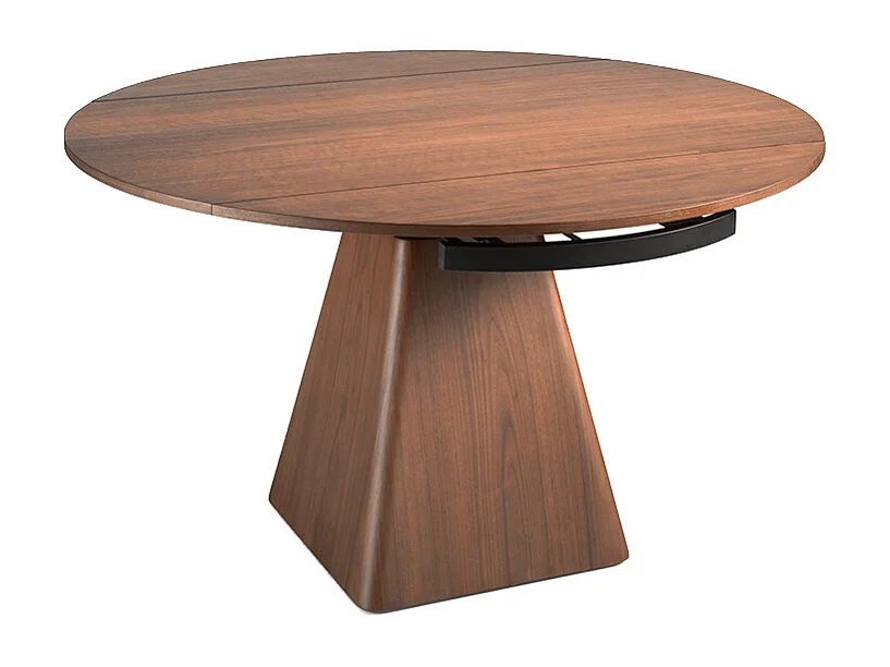 Mesa comedor redonda extensible nogal  1081 ANGEL CERDA