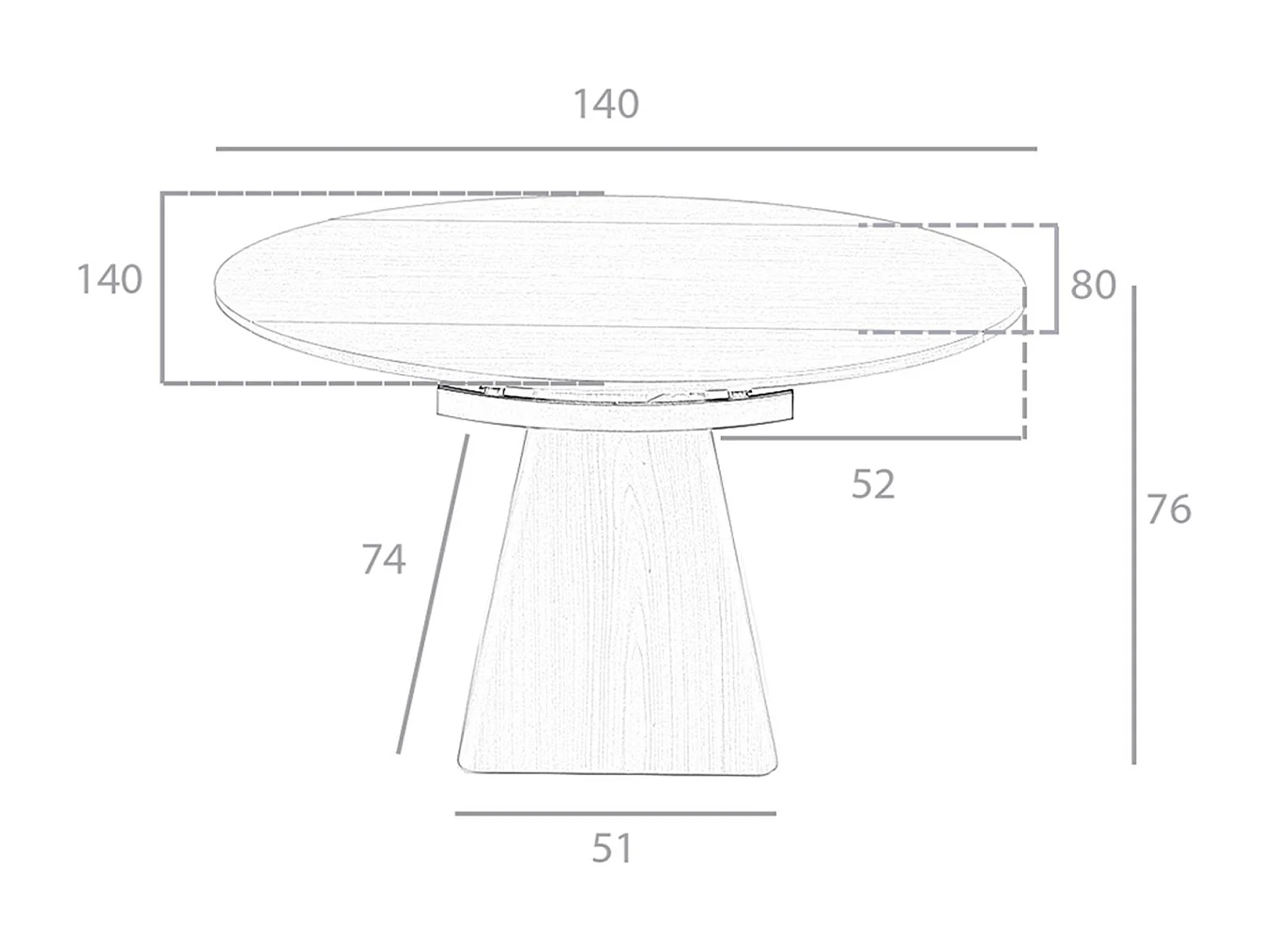 Mesa comedor redonda extensible nogal  1081 ANGEL CERDA