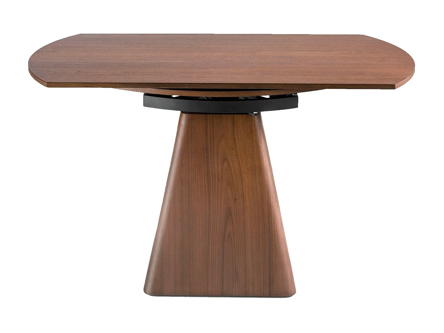 Uitschuifbare eettafel rond walnoot fineer 1081 ANGEL CERDA