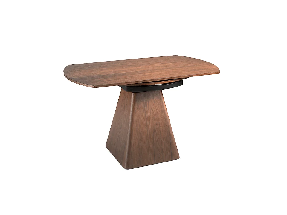 Uitschuifbare eettafel rond walnoot fineer 1081 ANGEL CERDA