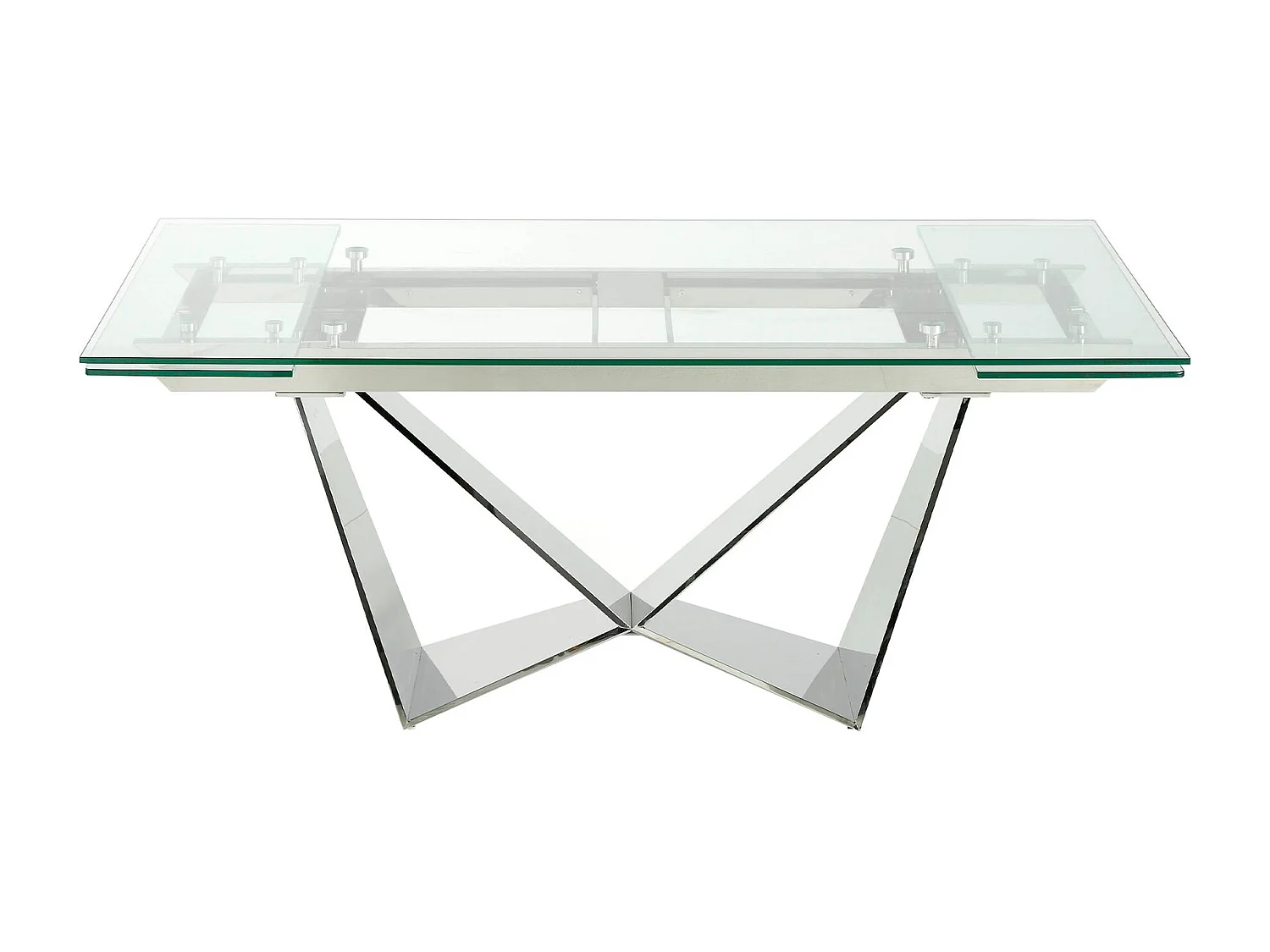 Ausziehbarer Esstisch Rechteckig gehärtetes Glas aus verchromter Stahl 1027 ANGEL CERDA