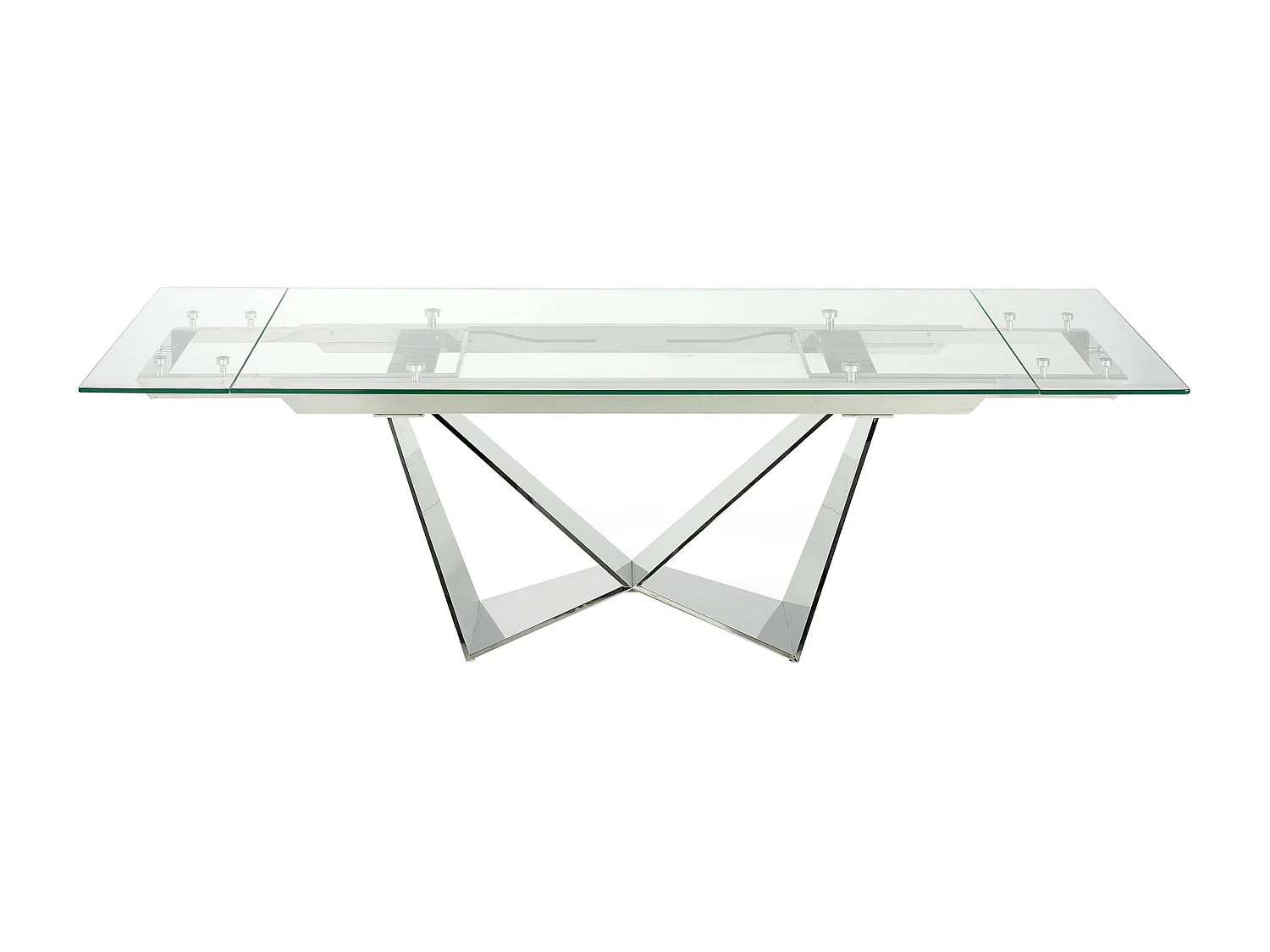 Ausziehbarer Esstisch Rechteckig gehärtetes Glas aus verchromter Stahl 1027 ANGEL CERDA