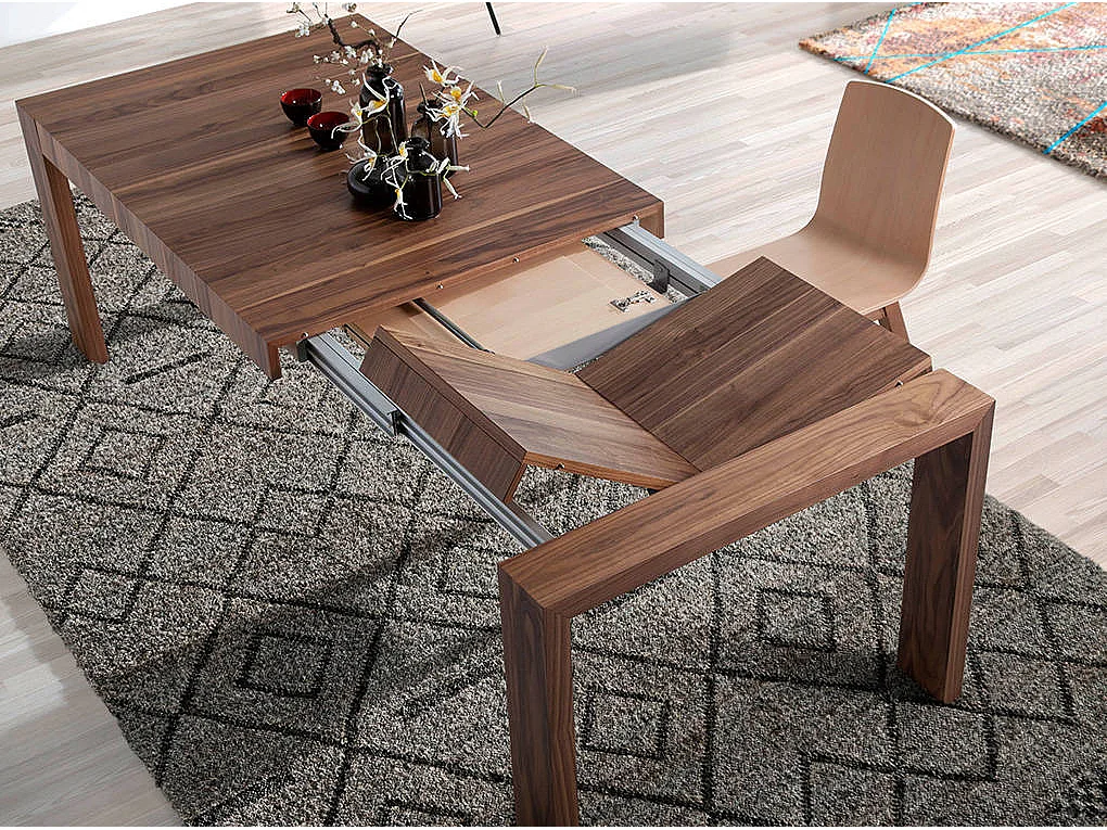 Mesa comedor extensible nogal  1012 ANGEL CERDA