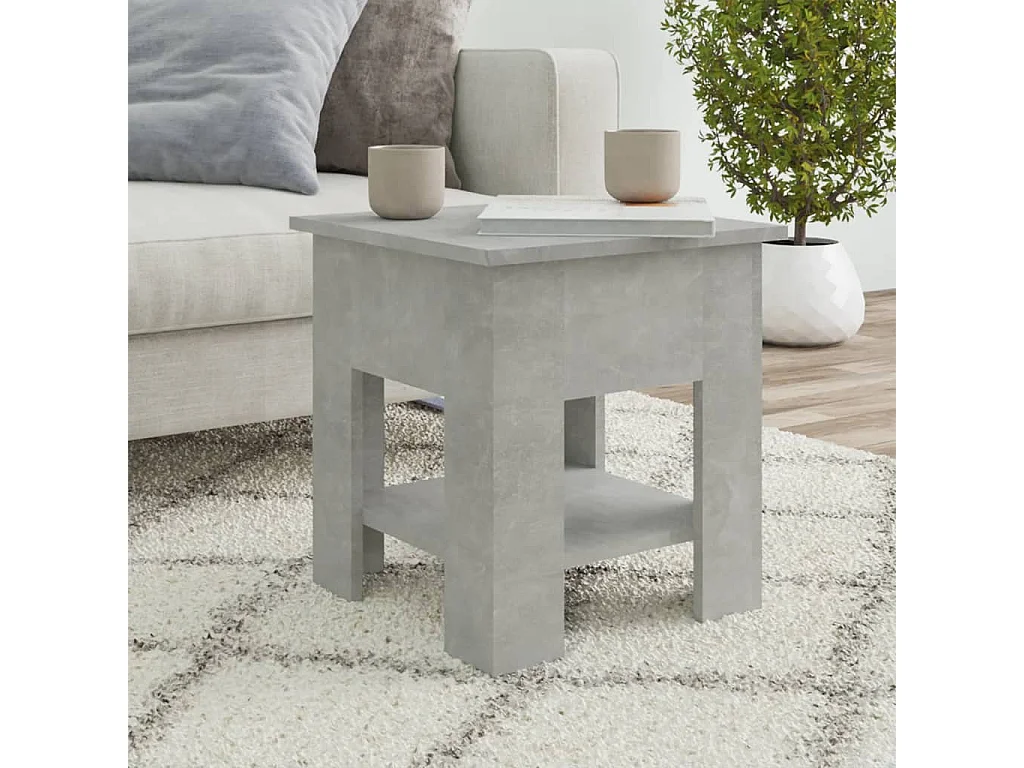 Table basse Gris béton 40x40x42 Bois d'ingénierie