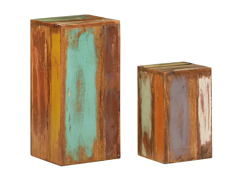 Tables d'appoint 2 pcs Bois de récupération massif