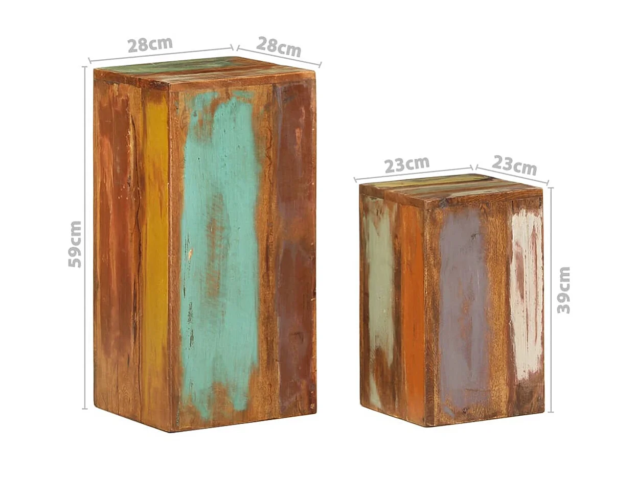 Tables d'appoint 2 pcs Bois de récupération massif