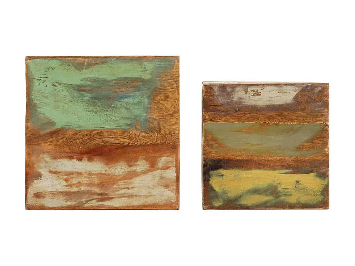 Tables d'appoint 2 pcs Bois de récupération massif