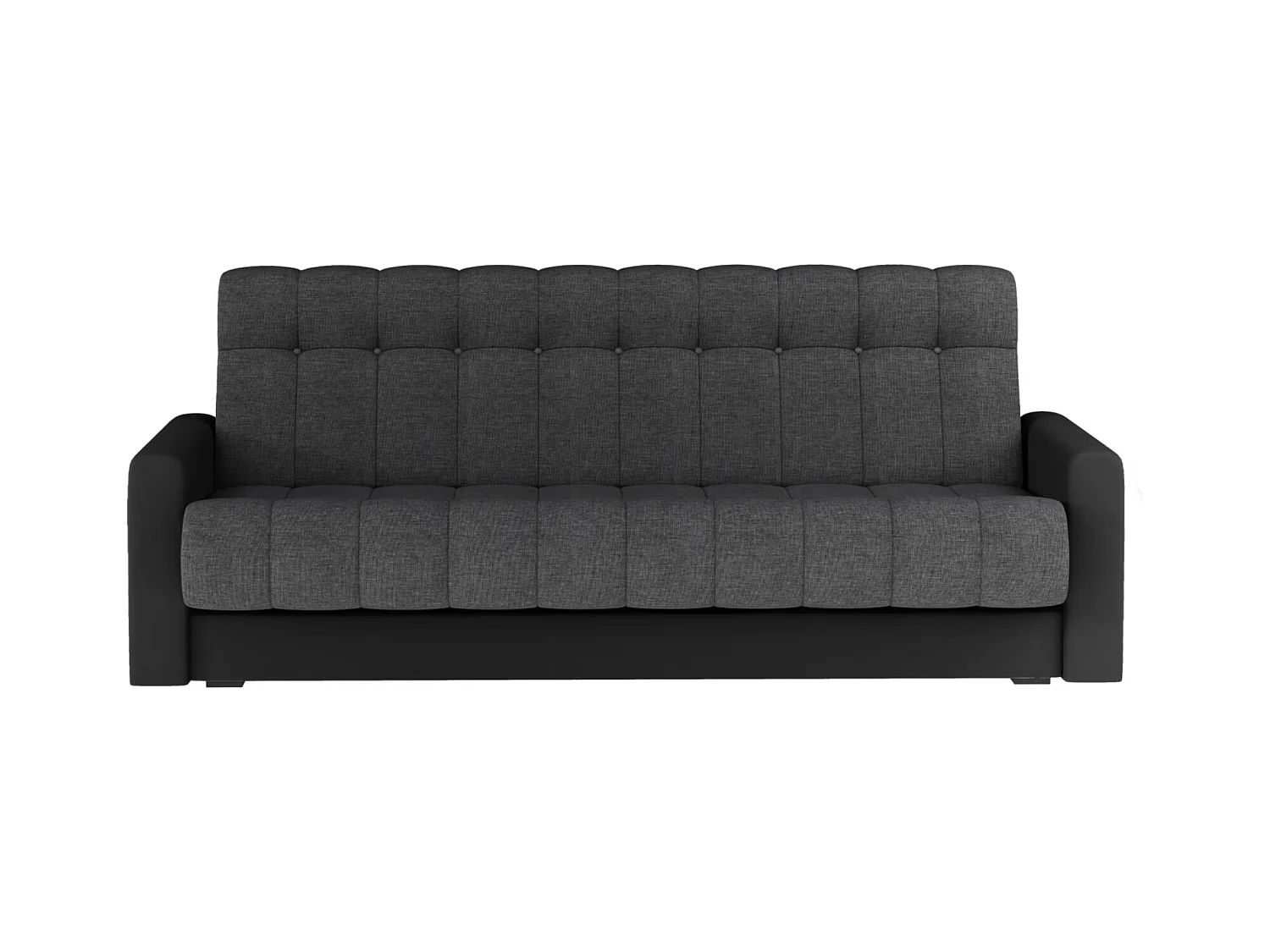 Canapé lit 3 places tissu gris clair et simili cuir noir Barote 210cm