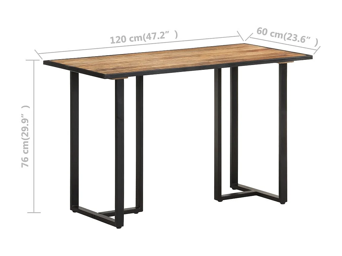 Table de salle à manger 120cm Bois de manguier brut