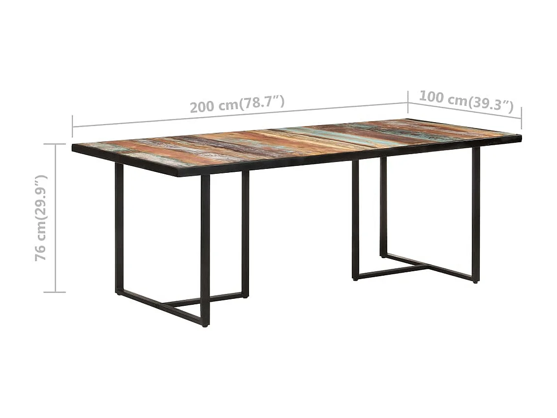 Table de salle à manger 200cm Bois de récupération massif
