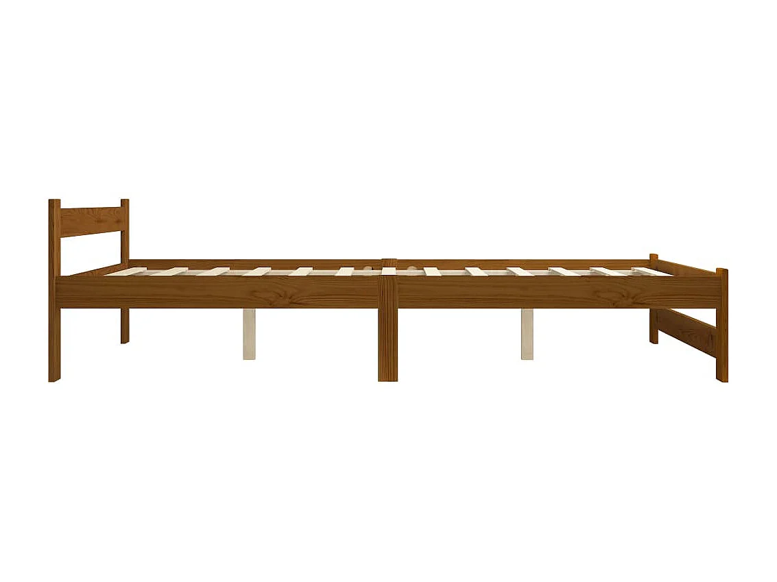 Lit Marron miel Bois de pin massif 180x200 3