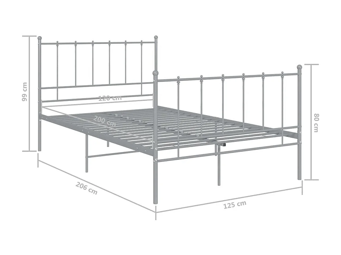 Lit Gris Métal 120x200 5