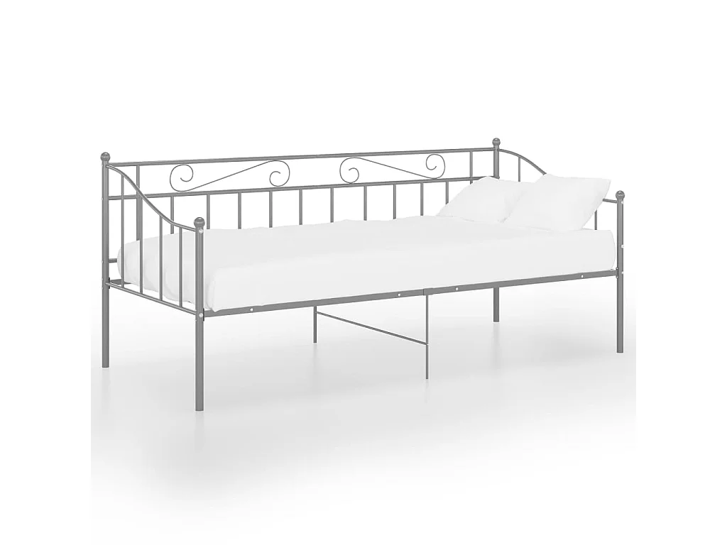 Cadre de canapé-lit Gris Métal 90x200 3