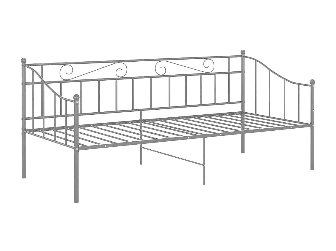 Cadre de canapé-lit Gris Métal 90x200 3