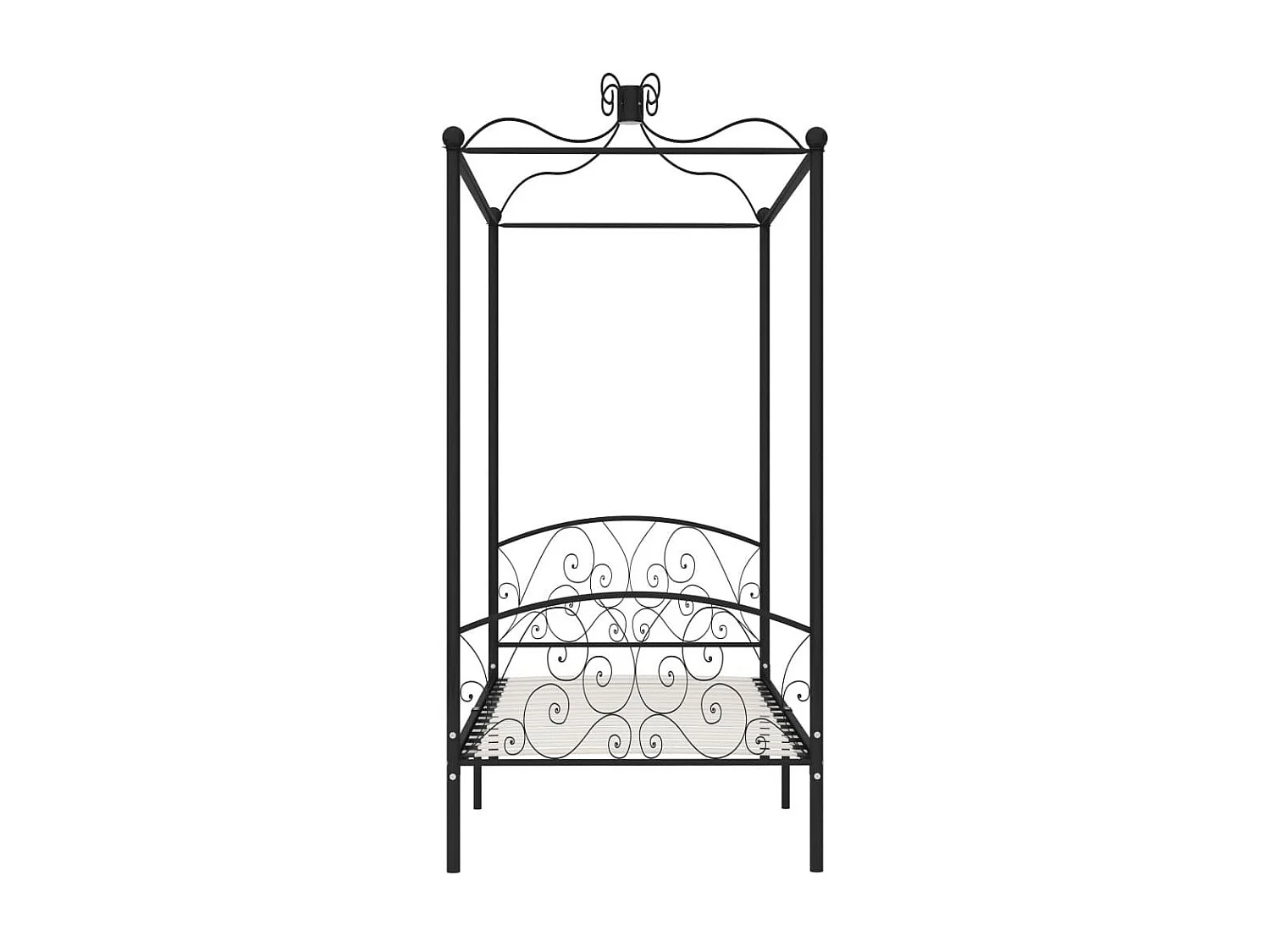 Lit à baldaquin Noir Métal 100x200