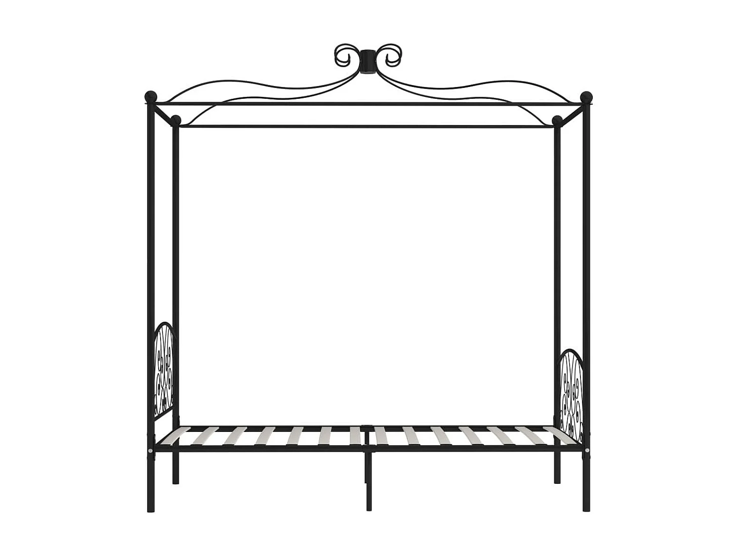 Lit à baldaquin Noir Métal 100x200
