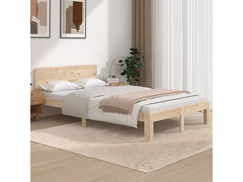 Lit Bois de pin massif 120x200 2