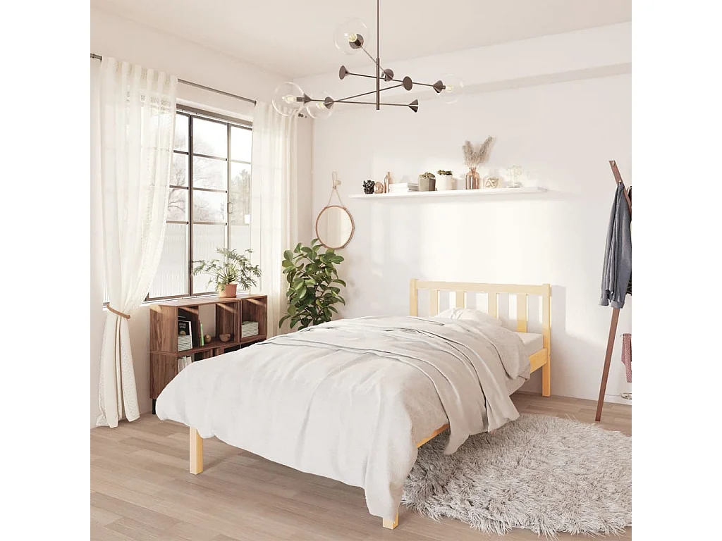 Lit Bois de pin massif 100x200 11