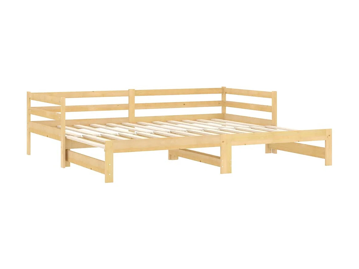 Lit coulissant 2x(90x200) cm Bois de pin massif 3