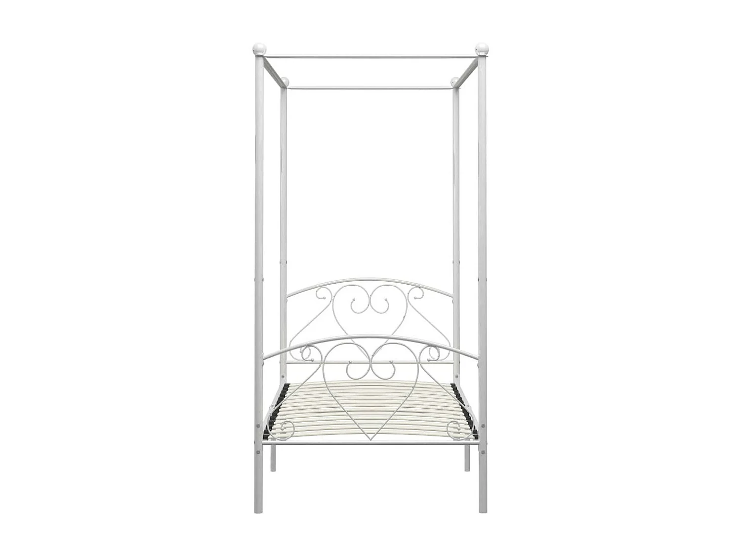 Lit à baldaquin Blanc Métal 90x200 2